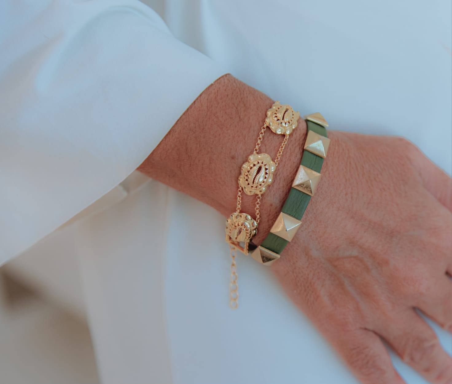 Pulseira de Couro Spike