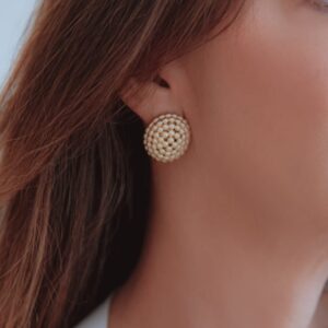 Brinco Bola Dourado Fosco