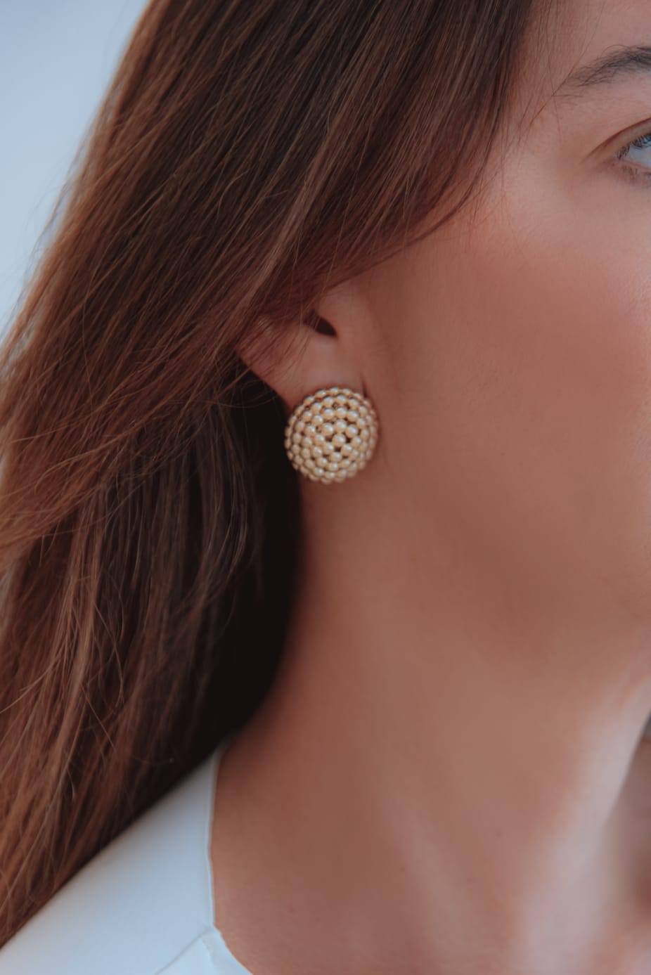 Brinco Bola Dourado Fosco