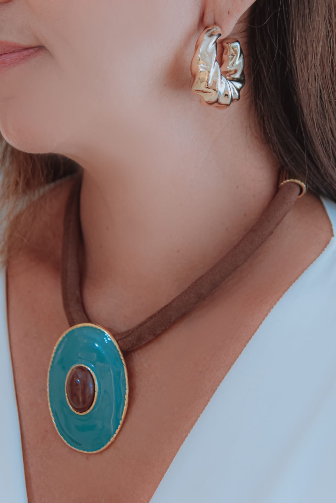 Colar Ping Oval e Boho