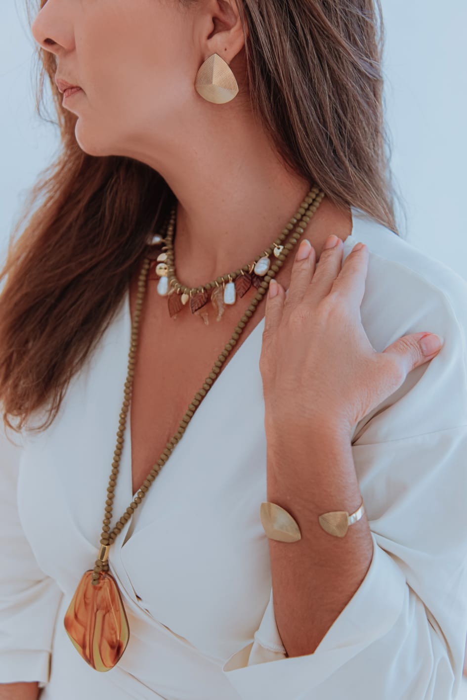 Colar Cristal Gota Tartaruga