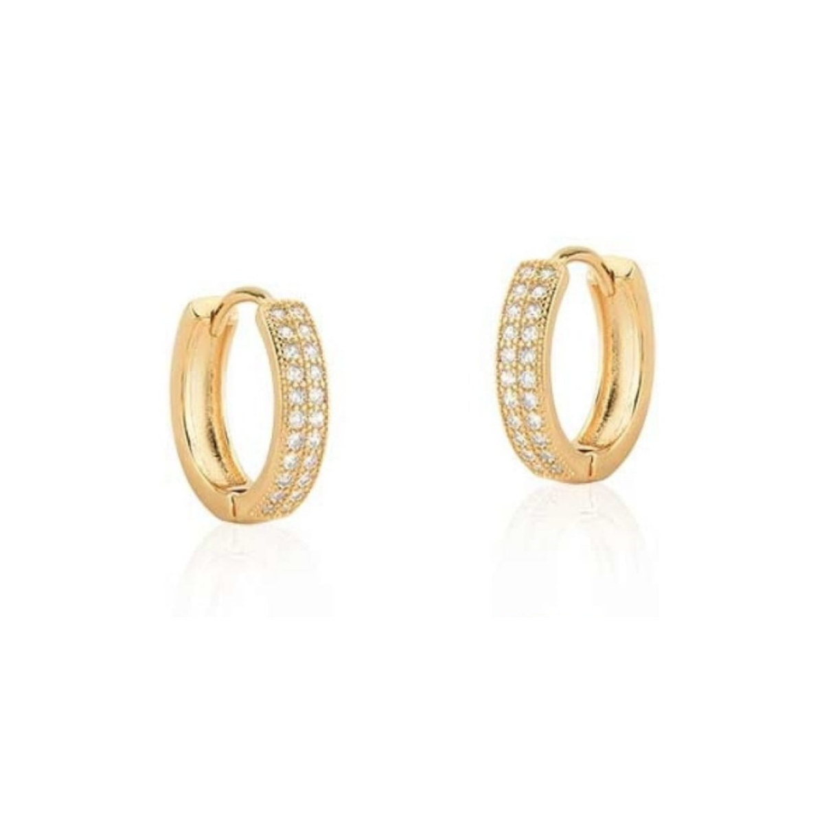 Brinco Argola Dourada Classica Aplique Dourada G