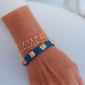 Pulseira Amor Escrita 2 Corações